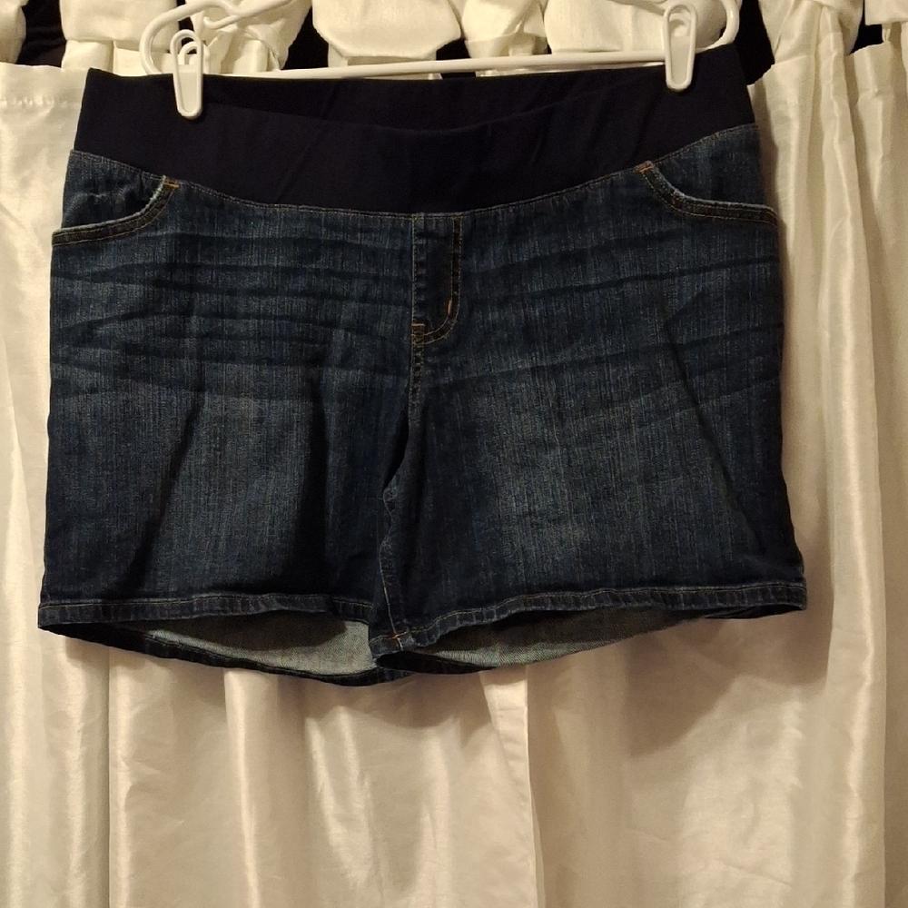 Liz Lange Navy Denim Maternity Shorts XL